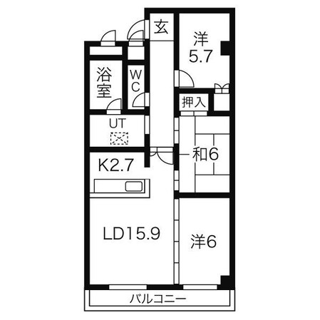 トニカ・ラ・メラ月寒東の物件間取画像